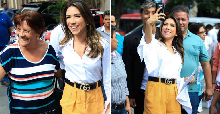 Cercada por fãs, Patrícia Abravanel causa tumulto no centro de SP