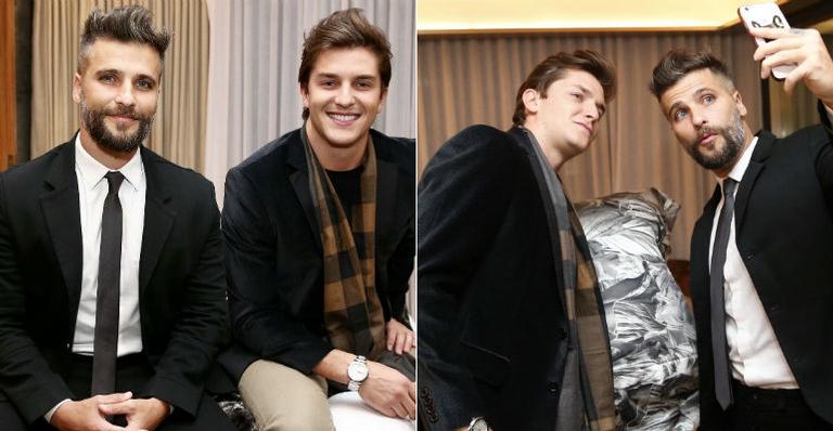 Bruno Gagliasso e Klebber Toledo se divertem durante evento em São Paulo