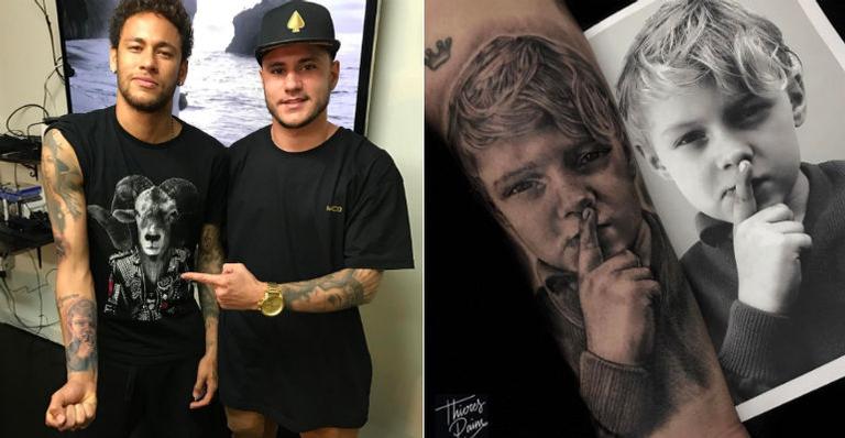Neymar tatua o rosto do filho no braço
