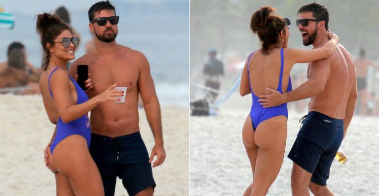Juliana Paes arrasa e mostra corpão em dia de praia com o marido