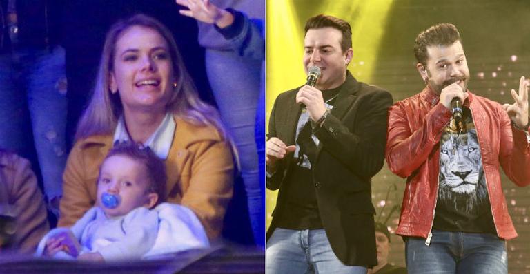 Fofura! Thaís Pacholek leva o filho para ver show do pai, Bruno Belutti