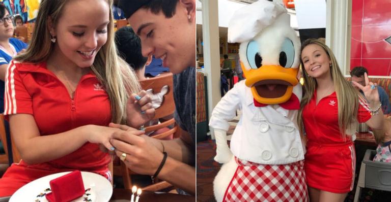 Larissa Manoela e Thomaz Costa trocam alianças na Disney