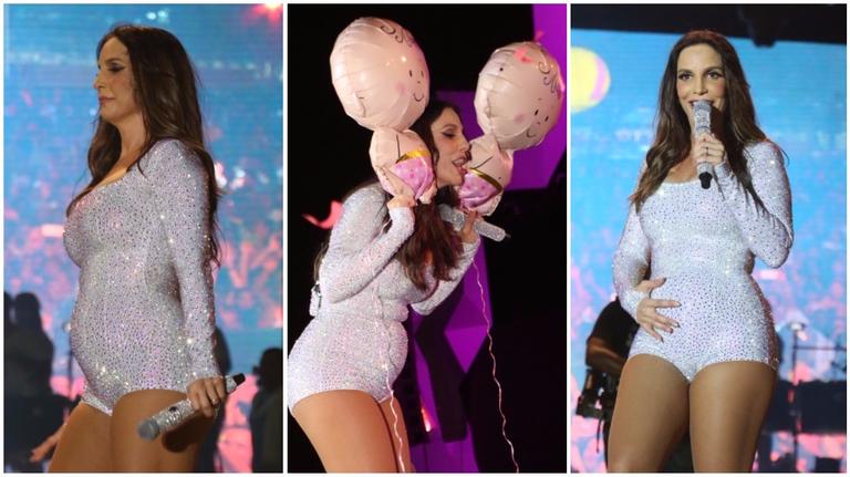 Aos 4 meses da gestação de gêmeas, Ivete Sangalo redobra cuidados em shows