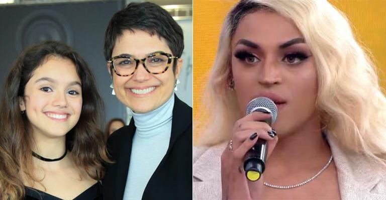 Sandra Annenberg e a filha tietam Pabllo Vittar nos bastidores do ‘Altas Horas’