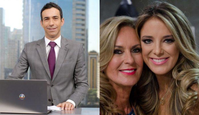 César Tralli apresenta jornal da Globo usando presente que ganhou da sogra
