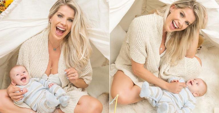 Karina Bacchi comemora mesversário do filho com fotos encantadoras