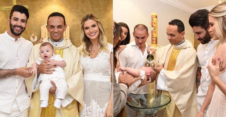Gusttavo Lima e Andressa Suita batizam o filho, Gabriel