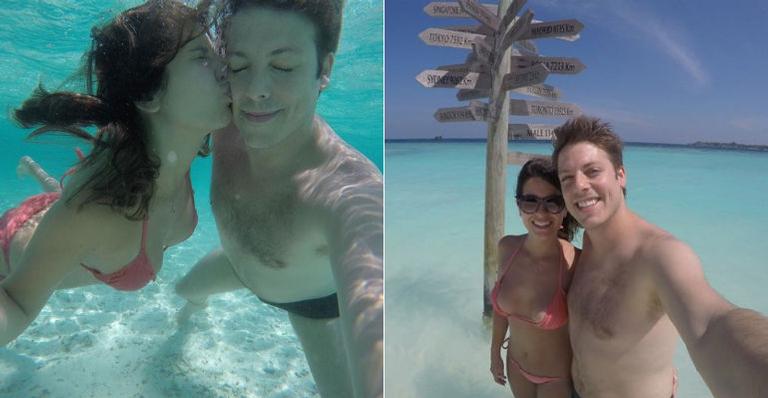 Fabio Porchat e Nataly Mega curtem lua de mel nas Ilhas Maldivas