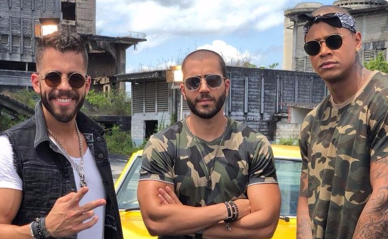 Rafa e Pipo Marques gravam clipe com Leo Santana em Salvador