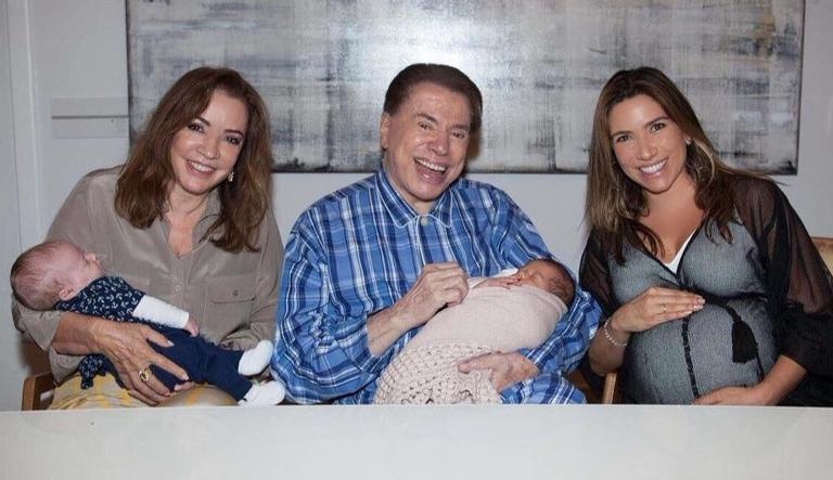 Patricia Abravanel mostra registro fofo do pai, Silvio Santos, ao lado dos novos netos
