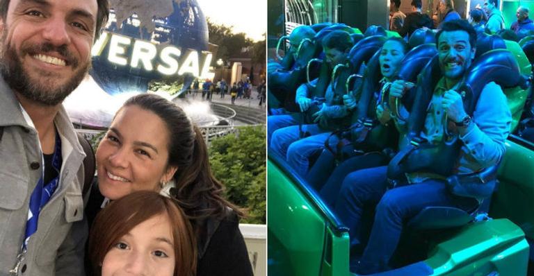 Rodrigo Lombardi curte férias em família na Flórida
