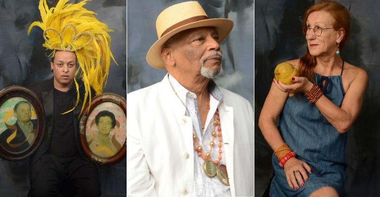 Walério Araújo, Laerte e Emanoel Araújo posam para Vania Toledo