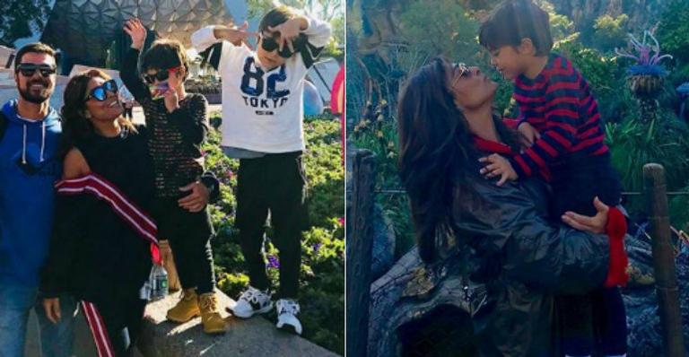 Juliana Paes se diverte com os filhos em Orlando, na Flórida