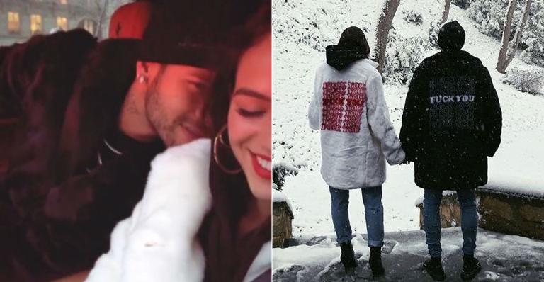 Roupas iguais, jantar romântico e muita neve: veja como foi a despedida de Marquezine e Neymar Jr.