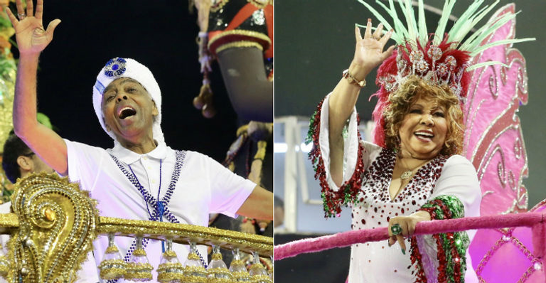 Gilberto Gil e Alcione são homenageados na avenida do samba