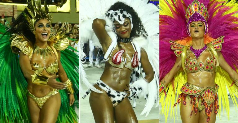 Juliana Paes, Érika Januza e Thayla Ayala roubam a cena no desfile da Grande Rio