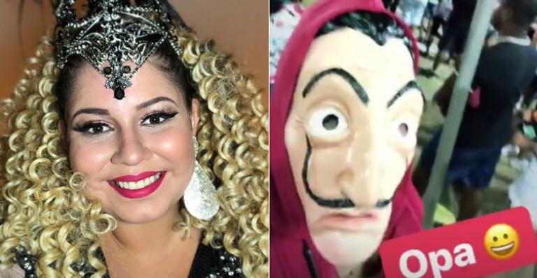 Marília Mendonça se disfarça com fantasia e curte o carnaval de Salvador