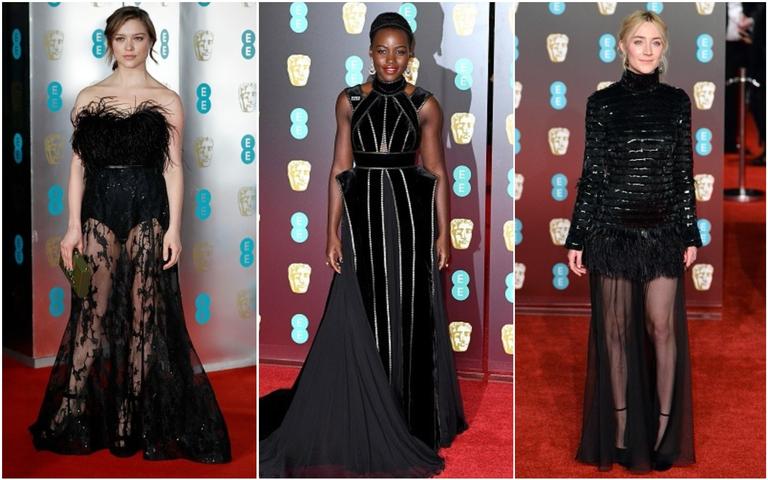 Transparências e preto dominam o red carpet do Bafta 2018