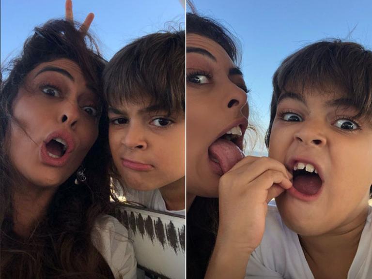 No Rio, Juliana Paes se diverte com a família no feriadão