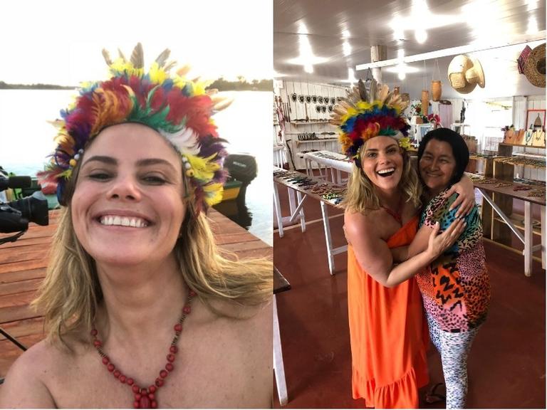 Maria Cândida tem dia de índio em viagem à Amazônia