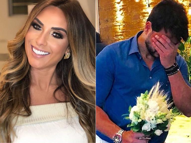 Noivo de Nicole Bahls refaz pedido de casamento ao pegar buquê