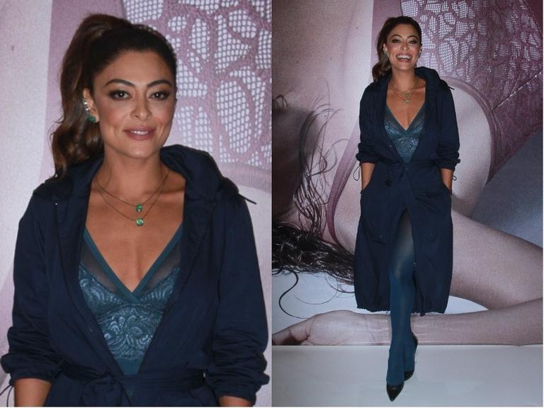 Com look ousado, Juliana Paes lança coleção de lingerie