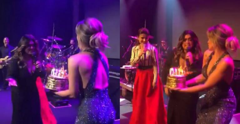 Aniversariante, Preta Gil ganha bolo surpresa em show e mensagem carinhosa do pai