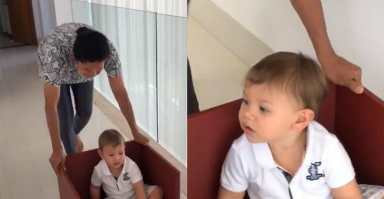 Fofura! Andressa Suita mostra a mãe se divertindo com o neto, Gabriel