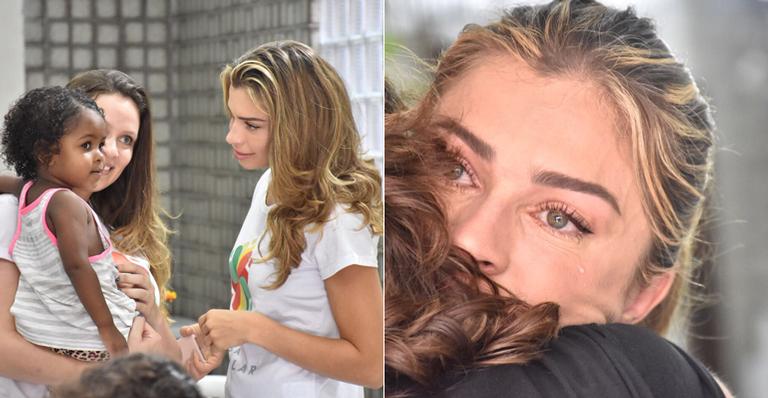 Grazi Massafera chora ao participar de ação social: ”Passa um filme em nossa cabeça”