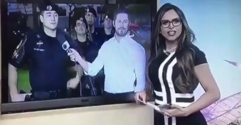 Repórter que deu em cima de tenente em programa ao vivo anuncia noivado com o policial