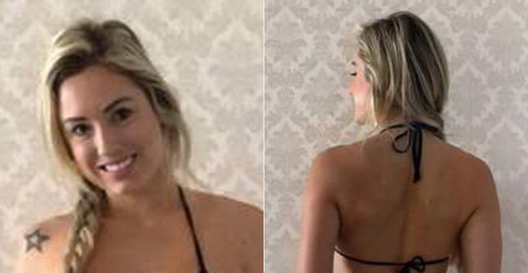 Ex-BBB Jessica aparece magérrima e posa exibindo frente e verso
