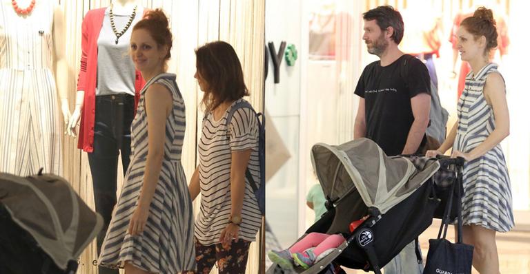 Grávida, Laila Zaid curte passeio com a filha e o marido no Rio de Janeiro