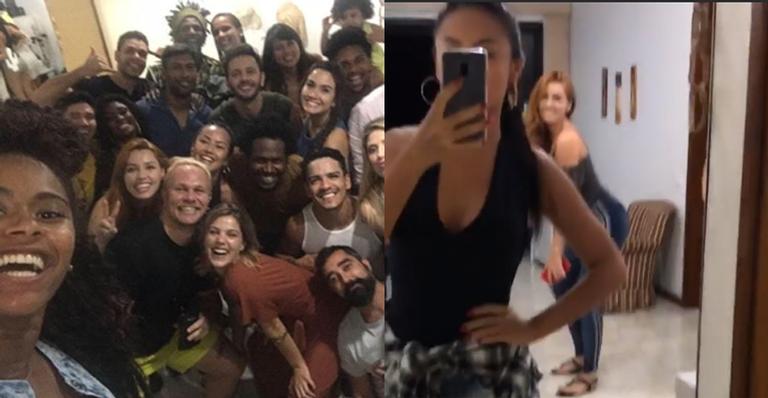 Após rotina de ensaios, elenco da ‘Dança dos Famosos’ se reúne em festa no apê