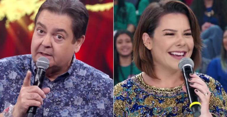 Faustão alfineta intimidade entre Fernanda Souza e Thiaguinho e ela rebate: ”Eu sou da paz”