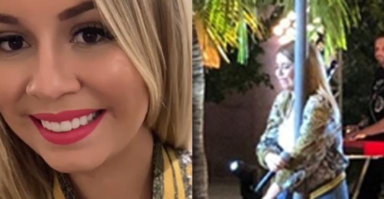 Em show, Marília Mendonça abraça poste e chora largado ao cantar música