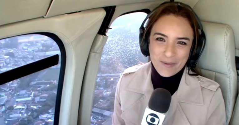 Repórter da Globo entra em pânico após porta de helicóptero da emissora abrir durante voo