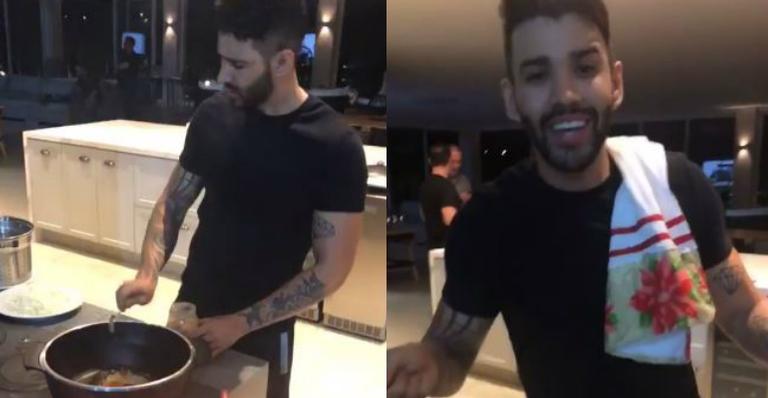 Forno a lenha, baralho e muita música: Gusttavo Lima prepara jantar especial para sua equipe