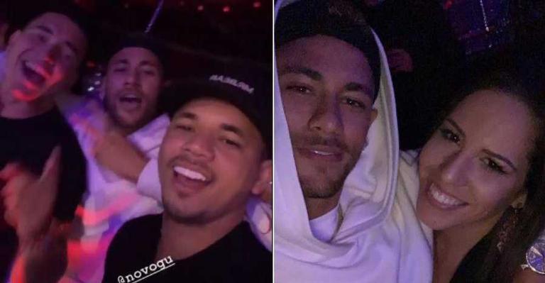 Solteiro, Neymar curte com amigos durante show de Thiaguinho em Paris