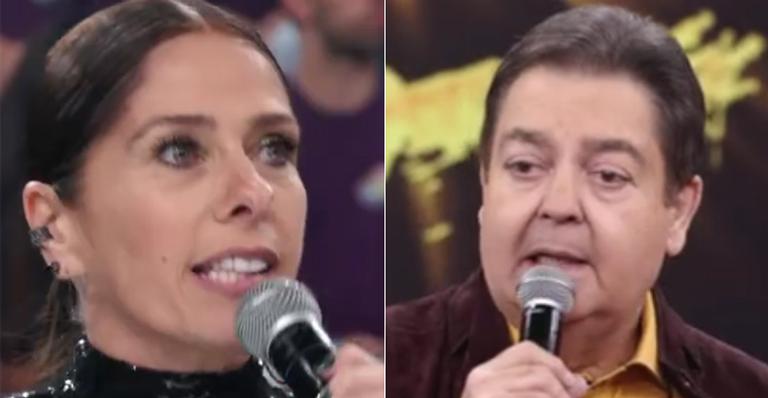 Com Adriane Galisteu no palco, Faustão solta indireta para a concorrência e é aplaudido