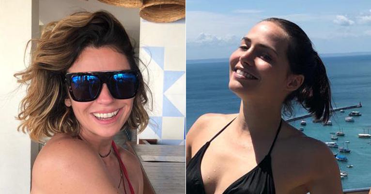 De biquíni, Giovanna Antonelli e Leticia Colin exibem corpão em dia de gravação em Salvador
