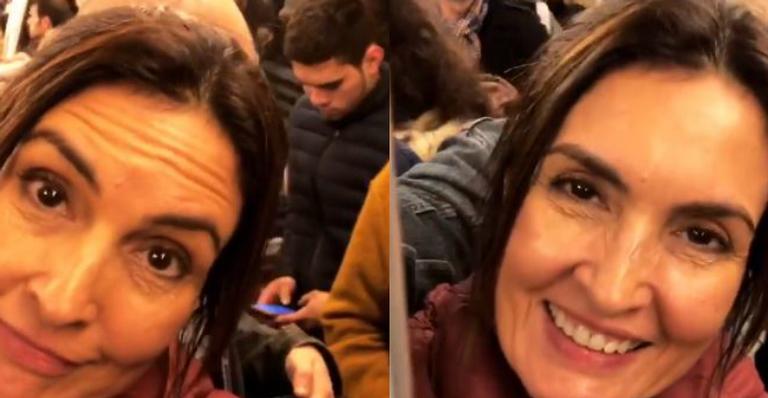Gente como a gente! Em Paris, Fátima Bernardes pega metrô lotado