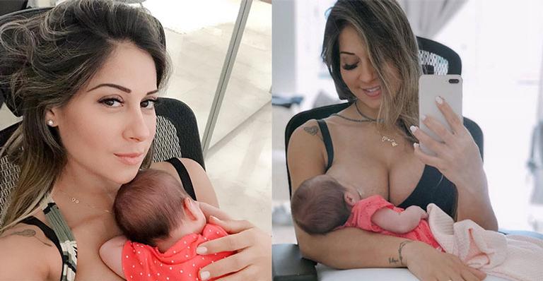 Mayra Cardi fica impressionada com o tamanho dos seios: ‘O que é isso?’