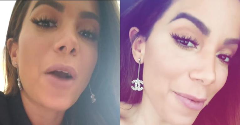 Anitta desabafa sobre não conseguir cuidar do corpo e afirma: ”Estou com celulite até na cara’’