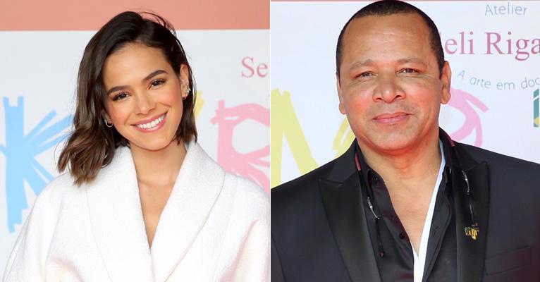 Bruna Marquezine participa de evento ao lado do ex-sogro, Neymar Pai