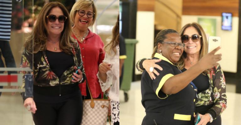 Na luta contra contra o câncer, Susana Vieira é paparicada em shopping e esbanja simpatia com fãs