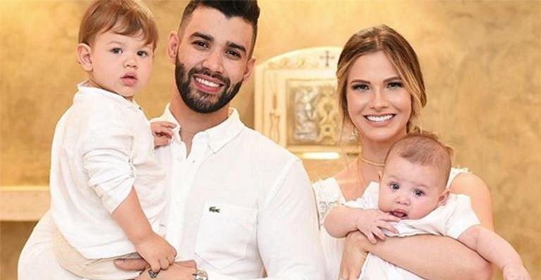 Gusttavo Lima e Andressa Suita celebram o batizado do filho caçula, Samuel