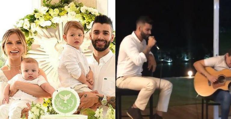 Após batizado do caçula, Gusttavo Lima faz show especial em sua mansão para convidados