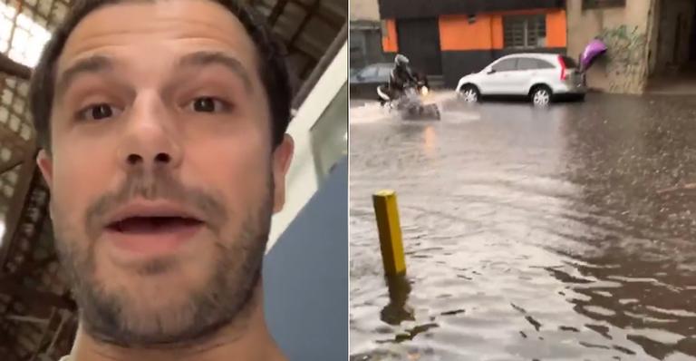 Duda Nagle é salvo de alagamento em São Paulo pelo cunhado: ”Caindo o mundo”