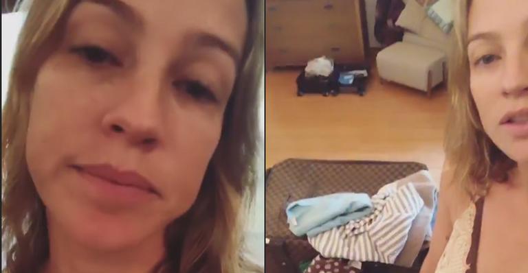 Luana Piovani se emociona ao fazer as malas para ir embora do Rio de Janeiro