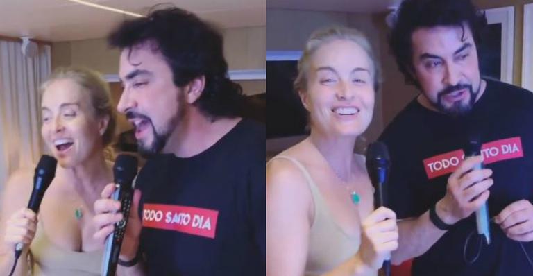 Angélica recebe Padre Fábio de Melo em sua mansão e decreta: ”Férias”